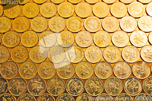 Image of gold coins , Hong Kong currency $0.5 coins