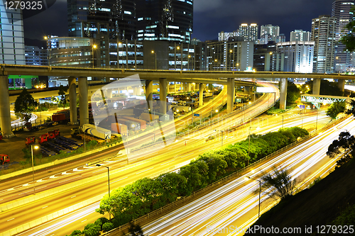 Image of freeways at night