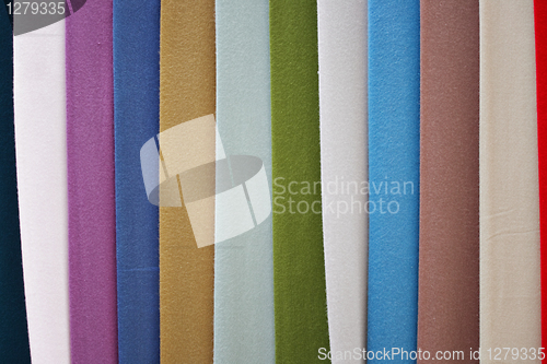 Image of Colorful scarves in market