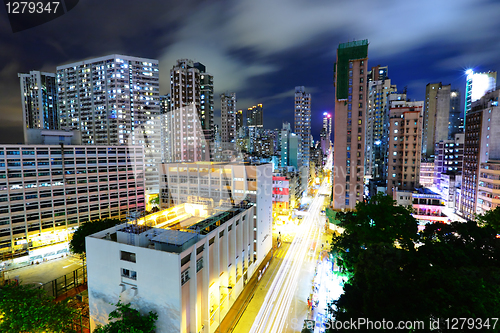 Image of Hong Kong downtown at night