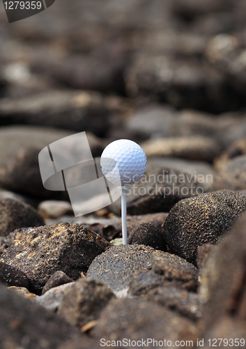 Image of Golf ball on the rocks