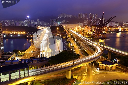Image of Cargo Terminal and highways in Hong Kong