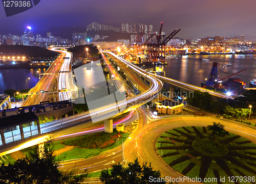 Image of Cargo Terminal and highways in Hong Kong