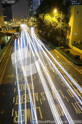 Image of night traffic in city