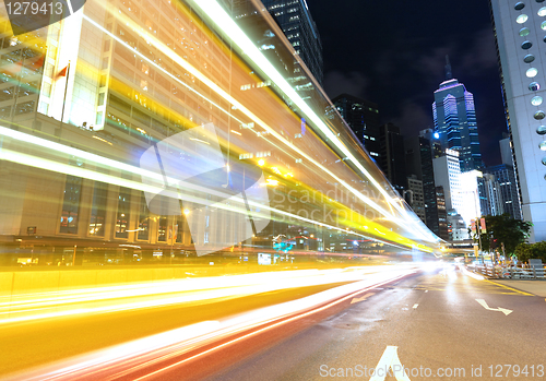 Image of traffic in city at night