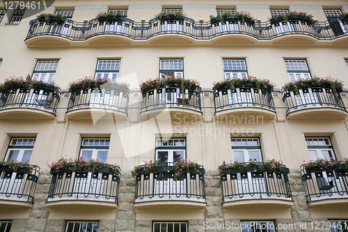 Image of Facade with nice balconies