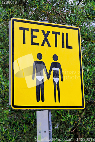 Image of Textile beach sign