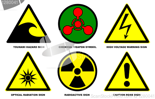 Image of Hazard warning signs set 2