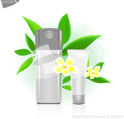 Image of SPA cosmetics series. cosmetics bottles