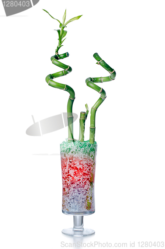 Image of Glass jar with bamboo 