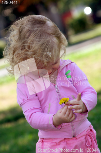 Image of Girl and dandelion