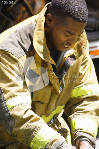 Image of grieving fireman