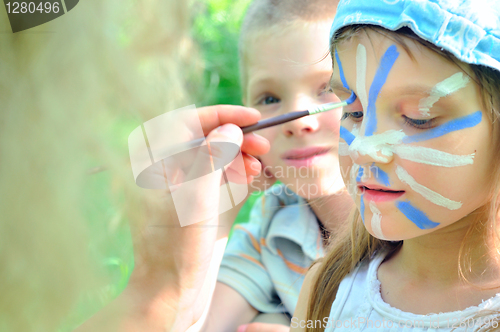 Image of face mask cjild carnival painting