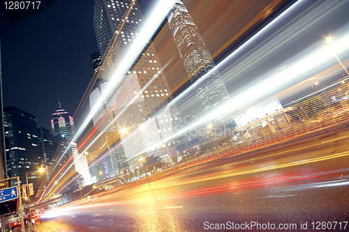 Image of night traffic lights