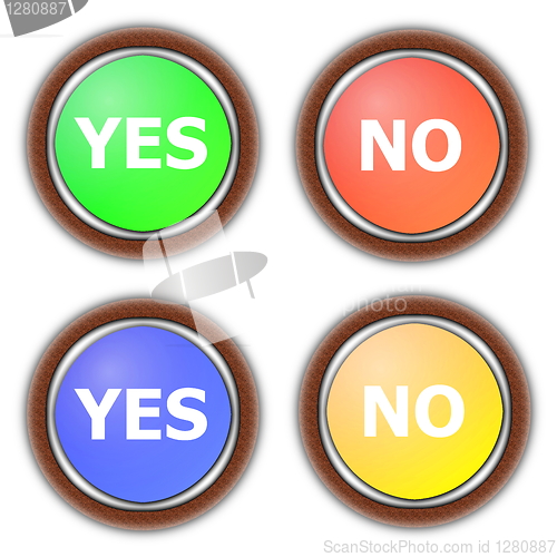 Image of yes and no button collection