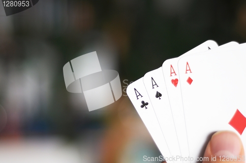 Image of four aces and copyspace