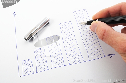 Image of hand and business chart