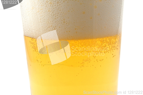 Image of glass of beer isolated on white background