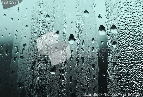 Image of water drops on glass