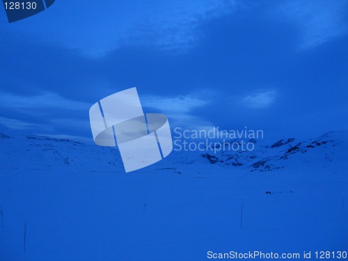 Image of Blue hour in the winter mountain