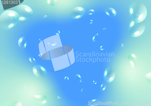 Image of air bubbles on blue gradient background
