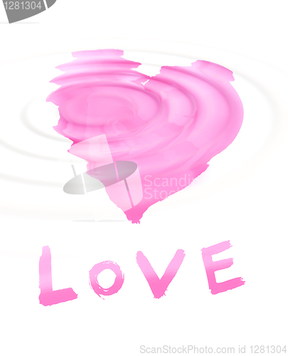 Image of word ''love'' with stylized love symbol 