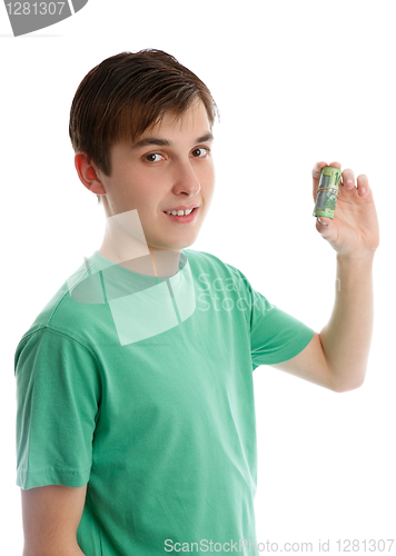 Image of Teenager holding some money