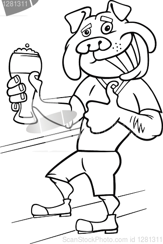 Image of bulldog man with glass of beer