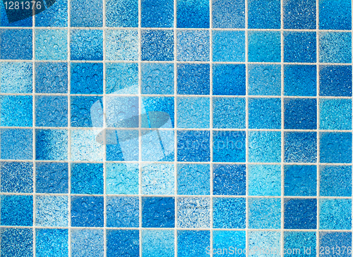 Image of Blue Tiles in Bathroom