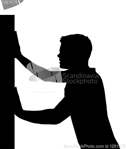 Image of Isolated Boy Child Gesture Pushing