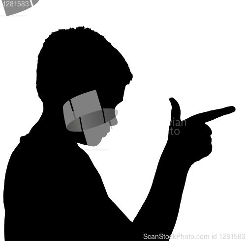 Image of Isolated Boy Child Gesture Gun Finger