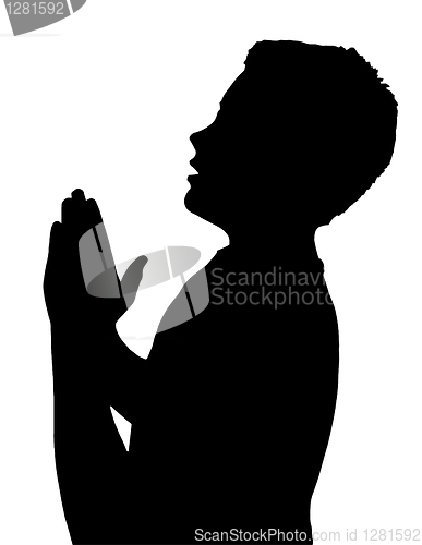 Image of Isolated Boy Child Gesture Praying