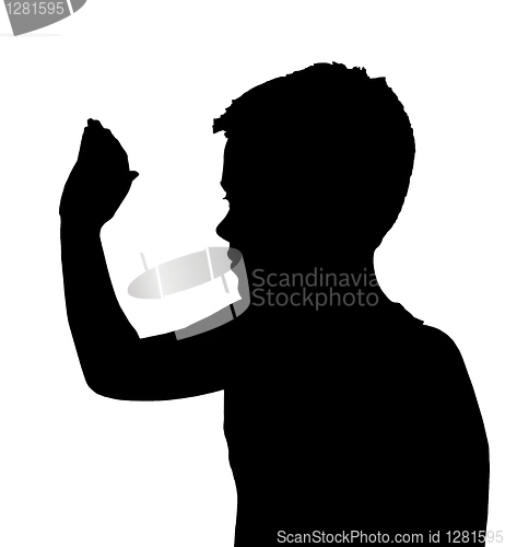 Image of Isolated Boy Child Gesture High 5 Wave