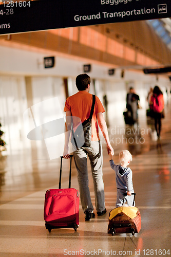 Image of family in the airport