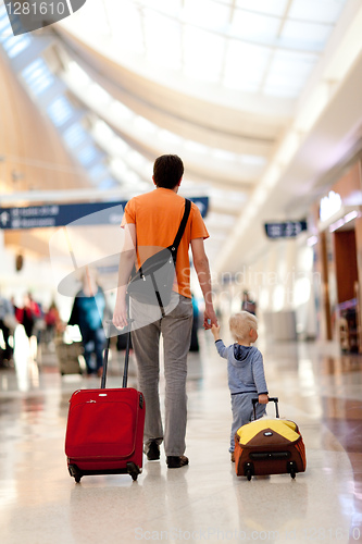 Image of family in the airport