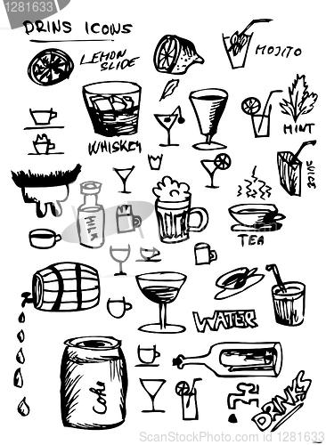 Image of hand drawn drink symbols