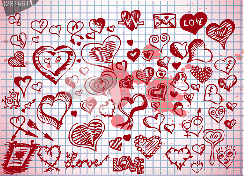 Image of hearts and valentine symbols