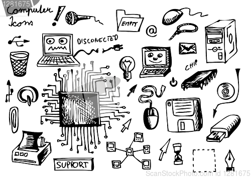 Image of hand drawn computer icons