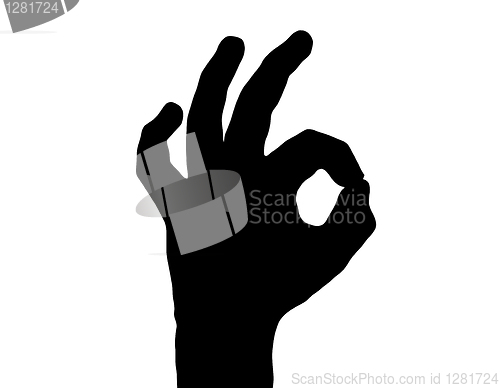 Image of Silhouette Vector All-Fine Hand on White