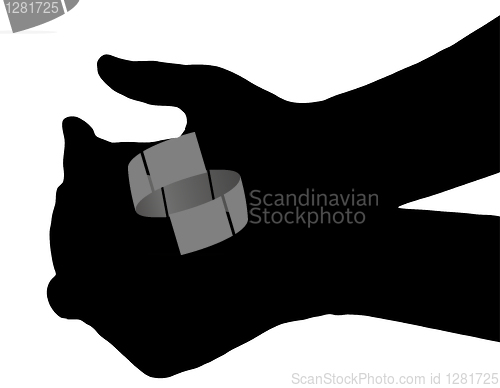 Image of Silhouette Vector Begging Hands on White