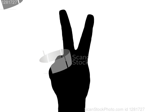 Image of Silhouette Vector Piece Hand on White