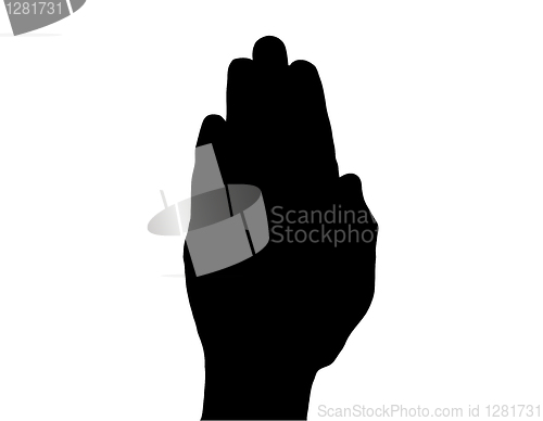 Image of Silhouette Vector Stop Hand on White