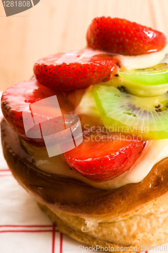 Image of French cake with fresh fruits