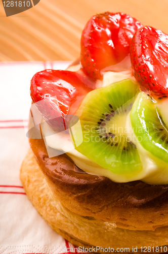 Image of French cake with fresh fruits