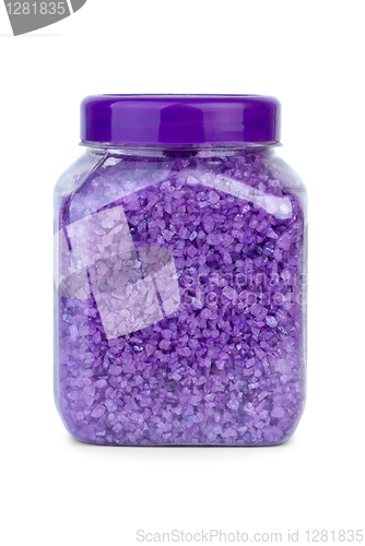 Image of Bath ingredients: Jar filled with lavender sea salt