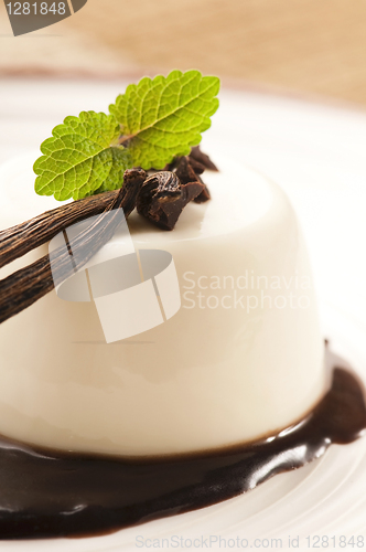 Image of Panna Cotta with chocolate and vanilla beans