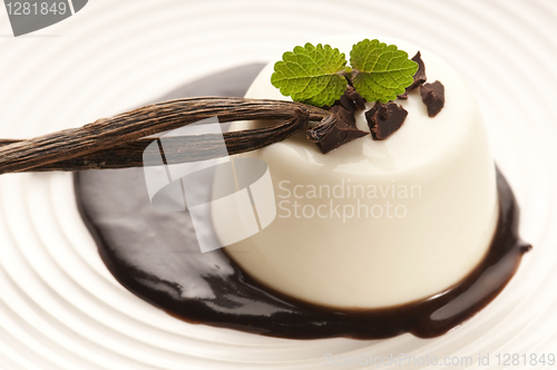 Image of Panna Cotta with chocolate and vanilla beans