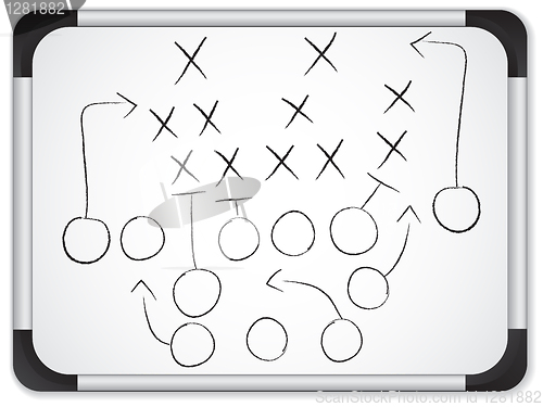 Image of Vector - Teamwork Football Game Plan Strategy on Whiteboard
