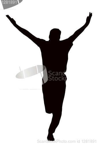 Image of Sport Silhouette - Bowler celebrating