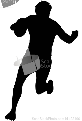 Image of Sport Silhouette - Rugby Runner Blocking